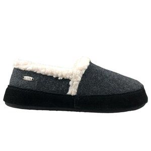 Acorn Women's Size 6.5-7.5 Moc Ragg Dark Charcoal Grey Wool Blend Slippers